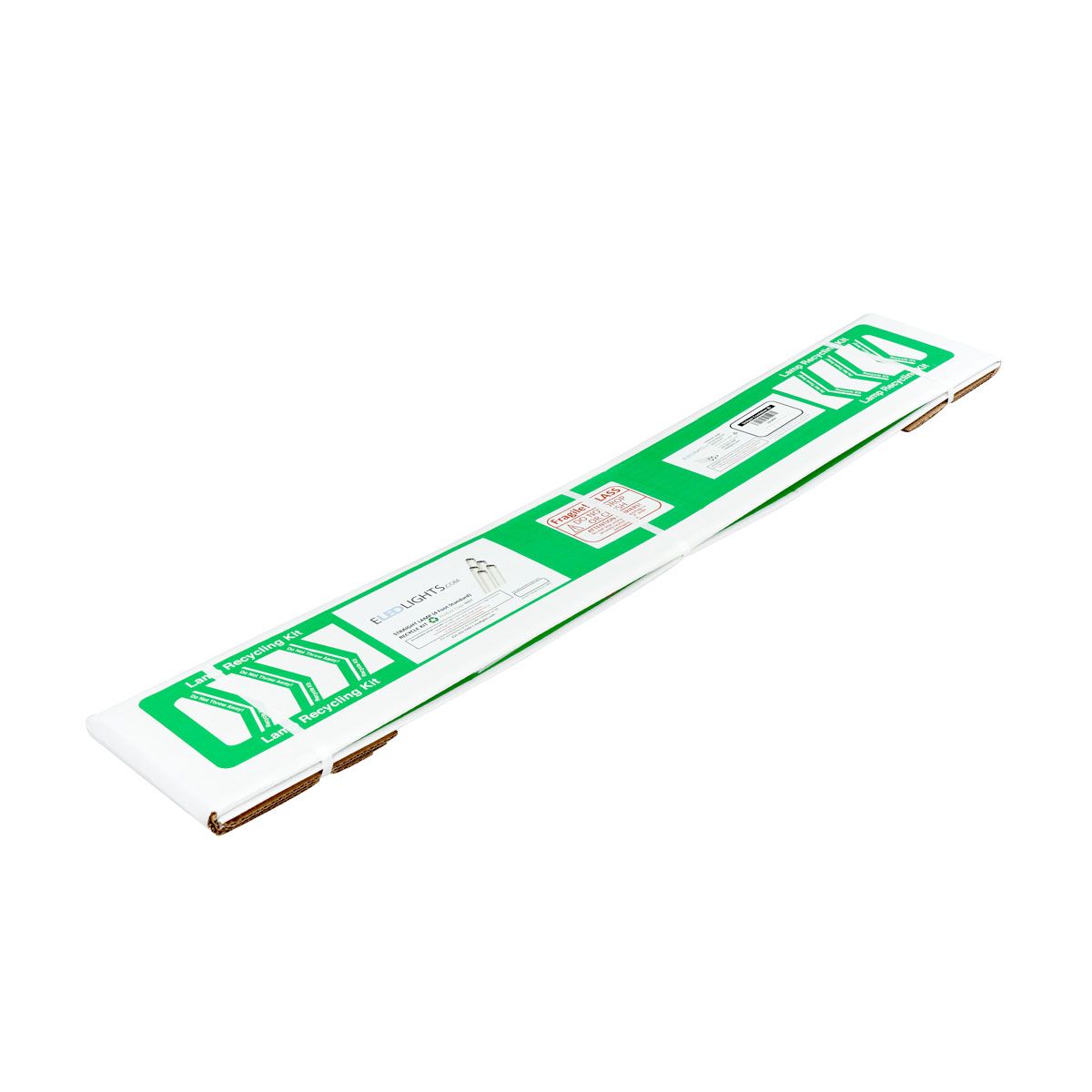Recycling Kit for 4ft Fluorescent Tubes with cardboard box and mercury-proof liner for safe disposal.