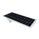 Solar LED Area Light with Tiltable Lenses 60W featuring integrated mono-crystalline solar panel and adjustable fixture