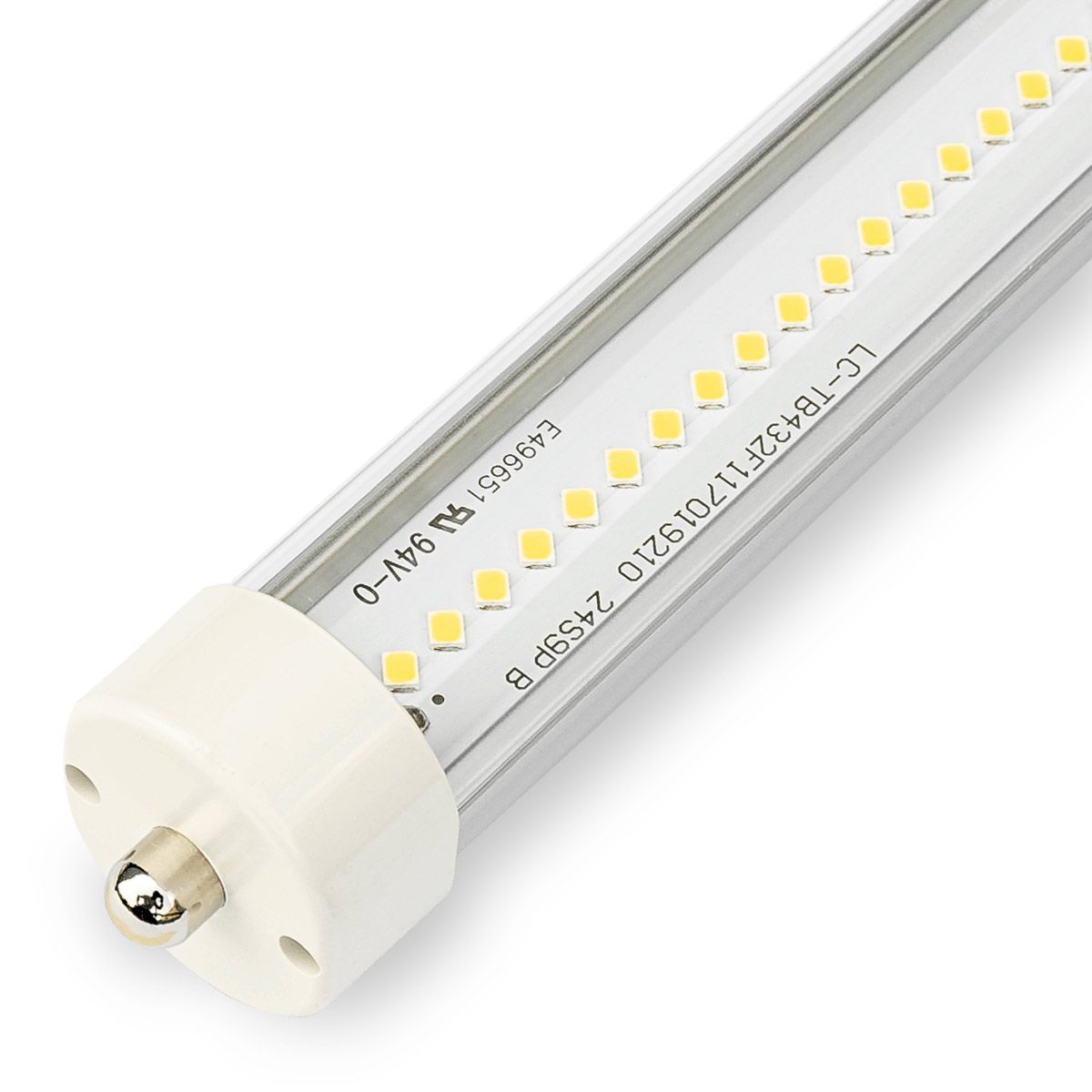 42W Ultra High Lumen 8ft LED Tube T8/T12 - Clear Lens - 10 Pack