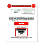 Instruction sheet for Recycling Kit for 4ft Fluorescent Tubes showing tracking and container ID details.