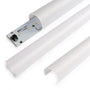 Isotropic Diffusion Lens for 2ft sections shown with LED strip diffuser components on white background