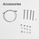 Accessories kit for LED Canopy Light 240W including mounting bolts, nuts, washers, and steel safety cable