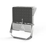 Glare Shield Visor attached to EXPFL4 light showing rear heat sink and mounting bracket angle