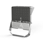 Glare Shield Visor attached to EXPFL4 light showing rear heat sink and mounting bracket angle