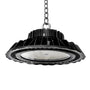 200W Ultra-High Lumen Dimmable High Bay LED Light with black heat sink and hanging chain fixture design