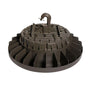 UFO LED High Bay 200W industrial light fixture with cooling fins and hook mount for commercial spaces