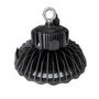 90W High Lumen Dimmable LED Low Bay Fixture with durable black heat sink and stainless steel loop hanger for mounting
