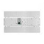 Top view of the white Linear LED Low Bay 130W lighting fixture showing mounting and wiring details