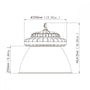 Technical drawing of an Aluminum Reflector showing dimensions in millimeters and inches for height and diameter.
