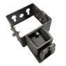 Black metal wall mount bracket with adjustable screws for secure installation in various spaces