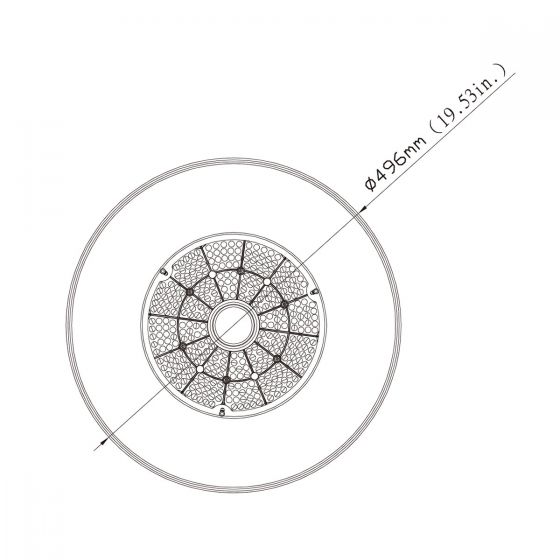 Technical drawing of an Aluminum Reflector showing dimensions and detailed internal structure design.